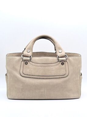 Celine Boogie Bag Beige Smooth Calfskin Leather Satchel Tote Vintage